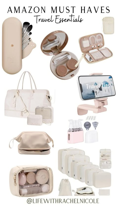 Travel in style this year with these gorgeous travel essentials. Some of my favorite items right now include this travel cable organizer, airplane phone holder, makeup bag, packing cubes and weekender overnight bag. #Amazon Travel Essentials Amazon, Overnight Trip Packing List, Overnight Bag Packing List, Overnight Bag Essentials, Overnight Essentials, Plan Outfits, Travel Packing Essentials, Preppy Travel, Suitcase Packing Tips