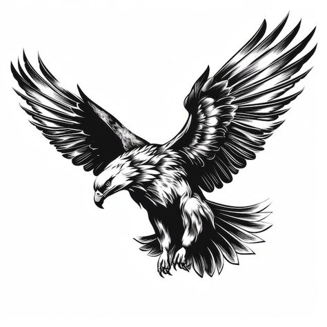 Uma águia negra e branca silhueta voando... | Premium Photo #Freepik #photo #escudo-aguia #escudo-asas #logo-aguia #american-eagle Eagles Logo, Eagle Drawing, Motos Yamaha, Eagle Logo, Premium Photo, Eagles, Air Force, American Eagle, Jesus