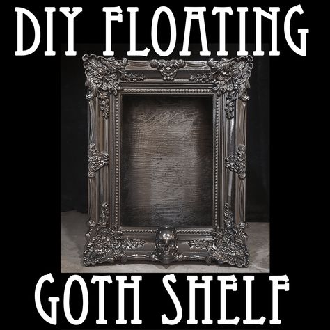 Goth Shelf, Diy Gothic Decor Crafts, Diy Gothic Home Decor, Goth Decor Diy, Gothic Furniture Diy, Gothic Home Decor Ideas, Gothic Crafts, Gothic Inspiration, Goth Bedroom