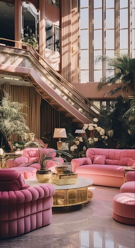 Old Hollywood Interior Design, Home Design Luxury, 80s Interior Design, 80s House, 80s Room, 80s Home, 90s Home, 80s Interior, Retro Interior Design