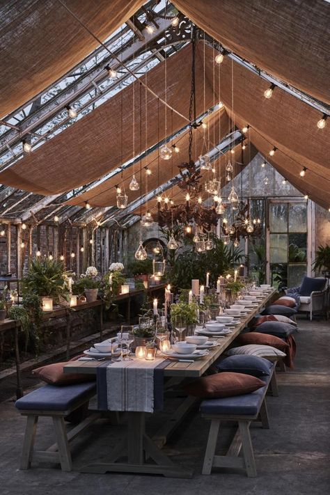 Space Ibiza, Festoon Lights, Warehouse Studio, Restaurant Ideas, Island House, Festoon Lighting, Prince Edward, Courtyard Garden, Tea Shop