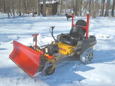 He Plows Snow With His Zero-Turn Riding Mower Snow Blades, Homemade Tractor, Landscaping Equipment, Diy Snow, Zero Turn Lawn Mowers, Lawn Tractors, Eric Thomas, Riding Mowers, Heavy Snow