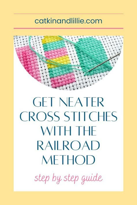 Railroad Method Cross Stitch, Railroading Cross Stitch, Railroad Cross Stitch, How To Do Counted Cross Stitch, Advanced Cross Stitch Patterns, Ways To Finish Cross Stitch Projects, Stitch Book How To Make, Cross Stitch How To, How To Frame Cross Stitch Projects