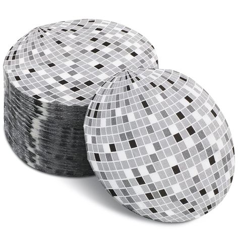 PRICES MAY VARY. Large Quantity: you will own 100 pieces of disco napkins in white color with silver disco balls, delicate in design, adequate in quantity to meet your diverse party use and decoration demands Disco Themed Design: these engagement party napkins are printed with disco ball, look vintage and distinctive, easy to attract people's attention, ideal for your 70s, 80s and 90s themed party Quality Material: made of quality paper material, with 2 ply design, these bachelorette napkins are Disco Theme Parties Decorations, Engagement Party Napkins, Disco Theme Party, 70s Theme Party, 70's Party, 90s Birthday, Disco Birthday Party, Fall Napkins, Disco Party Decorations