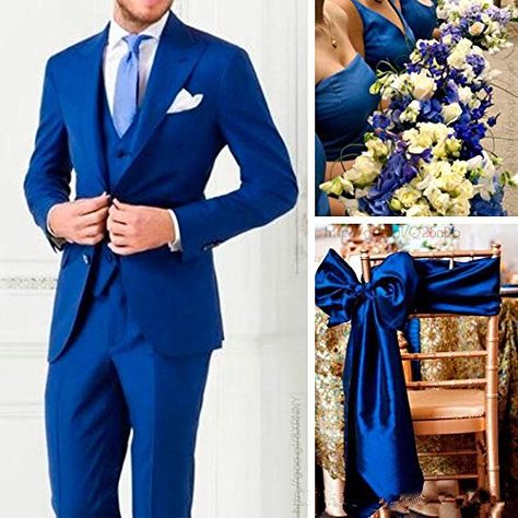 Mens Bright Colorful Suits Slim Fit Tuxedo Wedding Groom Suits, White, Yellow, Lavender, Blue at Amazon Men’s Clothing store: Navy Wedding Suit Groom, Blue Tuxedo Men, Royal Blue Groom, Blue Tuxedo Wedding, Groom Tuxedo Wedding, Navy Suit Wedding, Wedding Suits Groomsmen, Suit Groom, Blue Suit Wedding