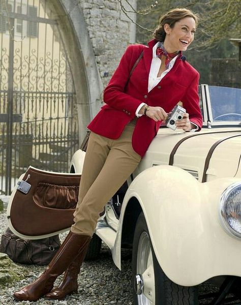 thetweedfox Dandy Look, Equestrian Outfit, Women's Equestrian, Equestrian Chic, Country Fashion, Outfit Trends, Equestrian Outfits, Red Blazer, Riding Outfit