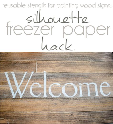 How to make reusable stencils for painted wood signs Freezer Paper Crafts, Freezer Paper Stenciling, Silhouette School Blog, Inkscape Tutorials, Silhouette Cameo Crafts, Stencil Wood, Stencils For Wood Signs, Cameo Crafts, Silhouette Curio