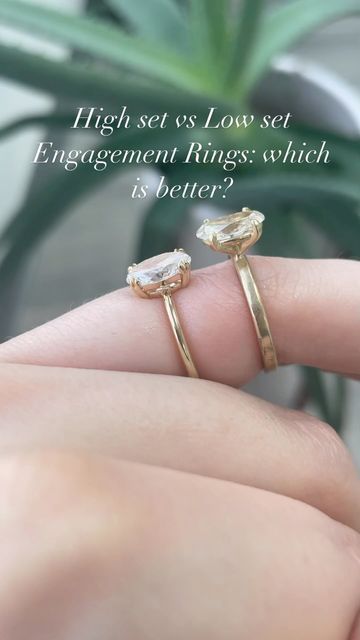 Under Gallery Ring, Oval Engagement Ring With Wedding Band Flush, Raised Setting Engagement Ring, Engagement Ring Flush Setting, High Setting Round Engagement Ring, High Vs Low Setting Ring, Engagement Rings Low Profile Setting, Wedding Band For Low Profile Ring, Different Settings For Engagement Rings