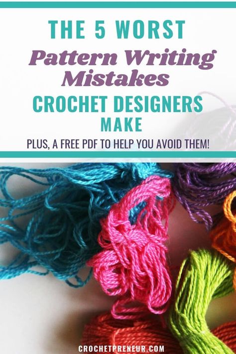 Don't let fear keep you from writing your first pattern. Check out these common mistakes made by crochet designers and download your free PDF Crochet Design Sketch-Notes to help you avoid the pitfalls. #patternwriting #crochetpattern #crochetdesigner #crochetdesign #crochetpattern #crochetseller #crochetwritingmistakes Crochet Pattern Writing Template, Blanket Border, Start Crochet, Crochet Bloggers, Etsy Promotion, Bonnet Crochet, Crochet Business, Sketch Notes, Crochet Blog