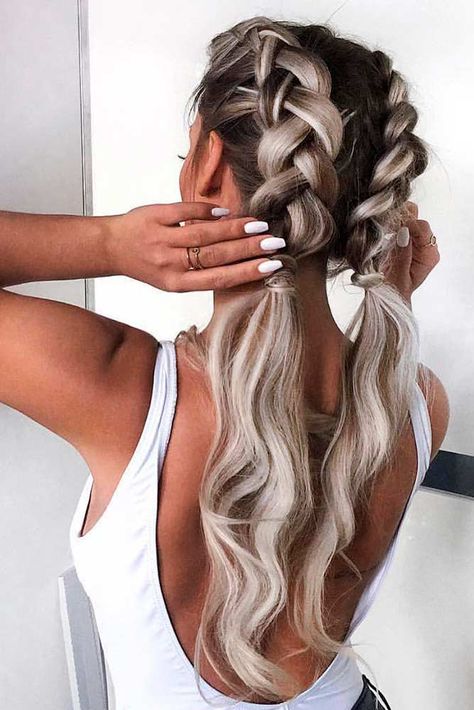 Easy Long Hairstyles For Valentines Day ★ Luxy Hair, Long Box Braids, Pinterest Hair, Long Blonde, Braided Hairstyles Easy, Trending Hairstyles, Long Blonde Hair, Box Braids Hairstyles, Cute Hair