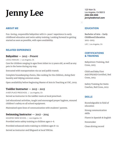 Babysitting Resume, Lpn Resume, Babysitter Resume, Description Ideas, Project Manager Resume, Babysitting Fun, Sample Resume Templates, Babysitting Jobs, Toddler Potty Training