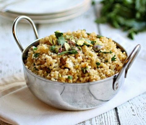 Nutty Whole Wheat Couscous Pilaf Couscous Pilaf, Whole Wheat Couscous, Spain Food, Couscous Recipes, Recipe Page, Cauliflower Crust Pizza, Grain Foods, Side Recipes, Rice Dishes