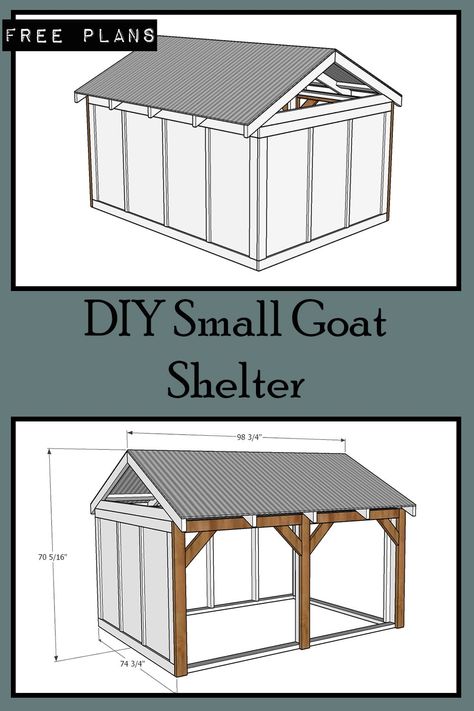 DIY Small Goat Shelter – The Inspired Workshop Goat Shed Ideas Simple, Mini Cow Shelter, Small Goat Shelter, Diy Goat Pen, Small Goat Barn, Goat Barn Plans, Goat Barn Ideas, Goat Shelter Ideas, Diy Goat Shelter