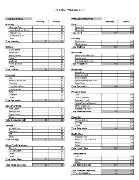 Printable Monthly Expense Worksheet Template Income And Expenses Worksheet, Home Budget Spreadsheet, Monthly Expense Sheet, Household Budget Worksheet, Tax Prep Checklist, Small Business Tax Deductions, Expense Sheet, Weekly Budget Template, Excel Budget Spreadsheet