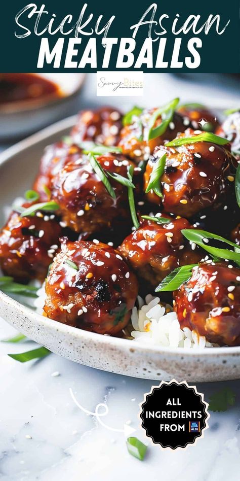 Discover the best Asian meatball recipe with these tender, juicy meatballs in a sticky honey garlic sauce. Perfect for ground pork recipes and easy Asian dinners, this dish is quick and easy for weeknight dinners. Enjoy oven-baked perfection! Sticky Asian Sauce, Ground Pork Meatballs, Asian Pork Meatballs, Honey Garlic Meatballs, Ginger Glaze, Juicy Meatballs, Ground Beef Meatballs, Asian Meatballs, Meatball Dinner