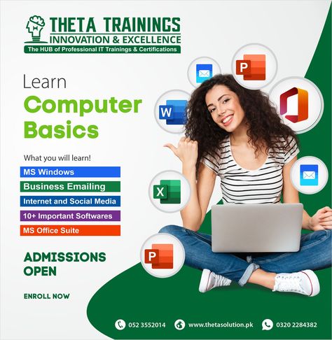 Computer Institute Banner Design, Basic Computer Course, Computer Course, Flex Banner Design, Flex Banner, Basic Computer, Learn Computer, Computer Learning, Kids Loft