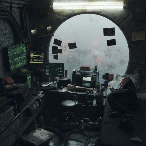 Sci Fi Academia Aesthetic, Cyberpunk Scientist, Sci Fi Mechanic, Comp Sci Aesthetic, Cyberpunk Mechanic, Researcher Aesthetic, Cyberpunk Computer, Hacker Room, Scifi Room