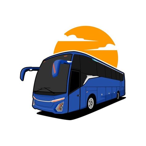 Vector modern bus illustration | Premium Vector #Freepik #vector #transportation #trip #bus #travel Bus Graphic Design, Vector Bus, Bus Logo, Bus Icon, Bus Painting, Bus Illustration, Bus Png, Bus Cartoon, Travel Bus