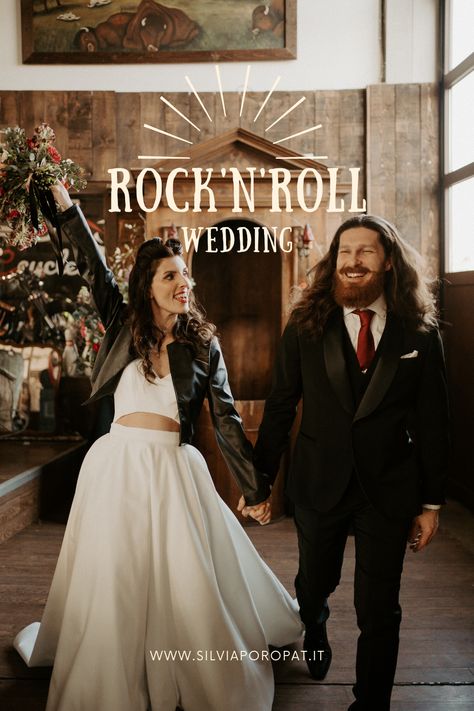 rock n roll wedding inked bride and groom celebrating Rockstar Wedding Theme, Rock Theme Wedding, Alternative Wedding Aesthetic, Rocker Wedding Dress, Wedding Rock N Roll, Rock And Roll Wedding Dress, Rock And Roll Wedding Theme, Punk Wedding Ideas, Pop Punk Wedding