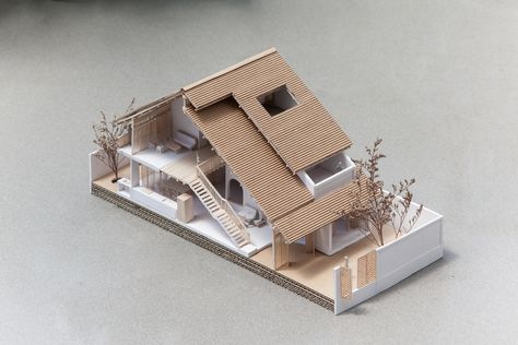 Tile Roof House, Spa Plan, Architecture Model Trees, Architecture Portfolio Layout, Tile Roof, Concept Models Architecture, Roof House, Architecture Portfolio Design, Conceptual Architecture