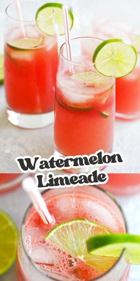 Watermelon Limeade - refreshing summer beverage of limeade with fresh watermelon juice. A perfect thirst quencher for backyard BBQs and parties. Watermelon Limeade, Watermelon Recipes Drinks, Fresh Watermelon Juice, Limeade Recipe, Rasa Malaysia, Fresh Watermelon, Watermelon Recipes, Watermelon Juice, Delish Recipes