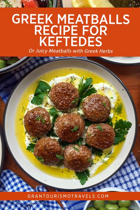 Keftedes Recipe, Greek Meatballs Recipe, Juicy Meatballs, Cucumber Dip, Greek Meatballs, Large Fries, Best Meatballs, Meatballs Recipe, Simple Food