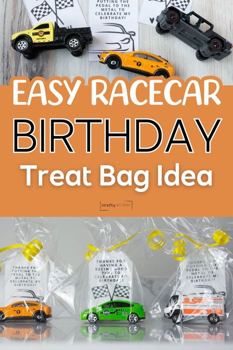 We always look for easy ways to make DIY favor bags for birthdays. Make your car treat bags with our easy ideas and printable racecar tags. Race Car Loot Bag Ideas, Car Goodie Bag Ideas, Race Car Goodie Bag Ideas, Car Birthday Favors, Race Car Party Printables, Racecar Birthday Party, Cars Party Favors, Birthday Treat Bags, Party Bags Kids