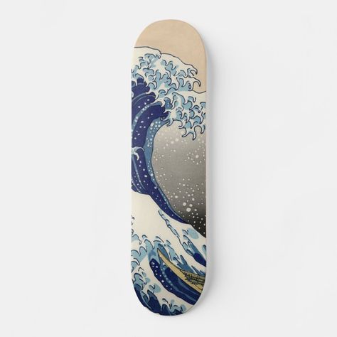 Painted Skateboard, Skateboard Designs, Deck Art, Skateboard Deck Art, Skateboard Art Design, Skateboard Wall Art, Custom Skateboards, The Great Wave, Ultimate Frisbee