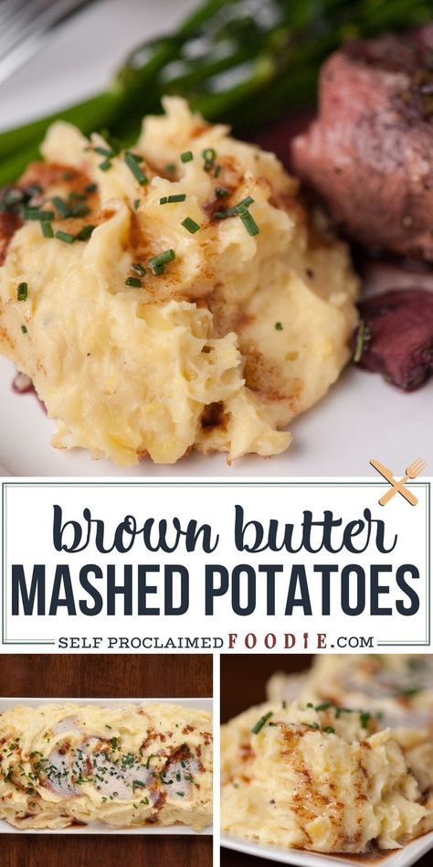 Butter Mashed Potatoes Recipe, Buttery Mashed Potatoes Recipe, Easy Mashed Potatoes Recipe, Brown Butter Mashed Potatoes, Mashed Potatoes With Skin, Mashed Potatoes Recipe Easy, Make Ahead Mashed Potatoes, Butter Mashed Potatoes, Buttery Mashed Potatoes