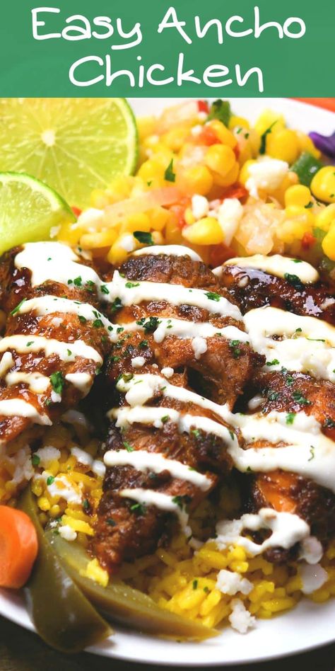 Mexican Chicken Breast Recipes, Spicy Mexican Chicken, Ancho Chicken, Mexican Chicken Breast, Sweet Corn Salsa, Fresh Corn Salsa, Chicken Dishes For Dinner, Tender Chicken Breast, Corn Salsa