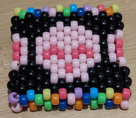 Big Kandi Cuff, Bracket Beads, Fnaf Kandi, Kandi Cuff Ideas, Pink Kandi, Scene Kandi, Pulseras Kandi, Kandi Cuff Patterns, Kandi Inspo