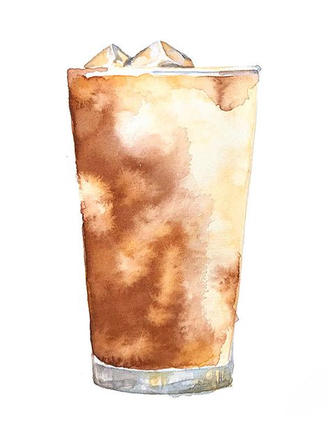 iced-coffee-watercolor-demo Coffee Watercolor, Watercolour Challenge, Coffee Artwork, Coffee Drawing, Coffee Painting, Out Of Nowhere, 수채화 그림, Diy Watercolor, Watercolor Artists