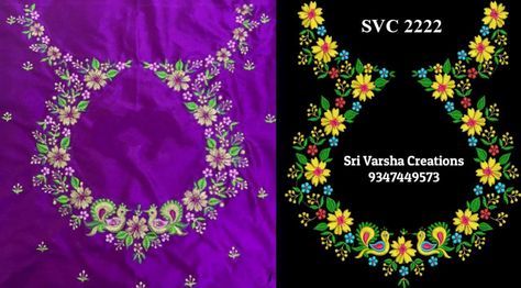 Boatneck Computer Embroidery Designs, Machine Work Designs For Blouse, Sri Varsha Creations, Machine Work Designs, Computer Embroidery Work Blouse Designs Latest, Computer Work Blouse Designs Simple, Jc Creations Computer Embroidery, Computer Work Blouse Designs Latest Simple, Computer Machine Embroidery Designs For Blouse