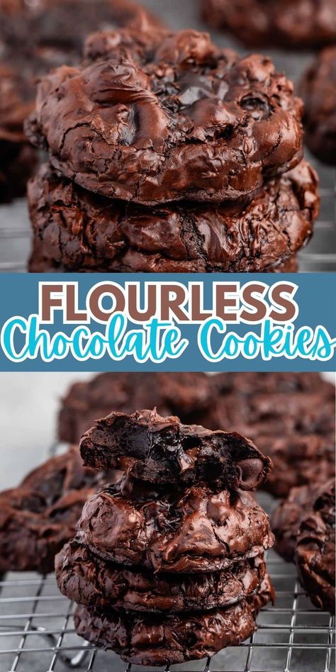 Fudgy Cookies, Flourless Chocolate Cookies, Chocolate Chip Cookie Pie, Christmas Cookie Swap, Flourless Brownies, Crazy For Crust, Best Chocolate Chip Cookies Recipe, Cookie Brownie Recipe, Chocolate Chip Cookie Cake