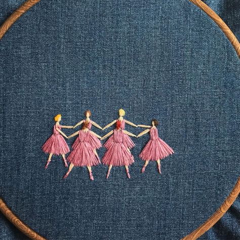 The Sewing Songbird on Instagram: “Morning everyone, I’ve got a couple of new ideas for new works, so I’ve started on a new ballerina piece. Very early days with this one, it…” Dancer Embroidery, Ballerina Crafts, Ballerina Embroidery, Hand Embroidery Dress, Embroidery Patterns Vintage, Needlework Patterns, New Works, Morning Everyone, Cute Embroidery