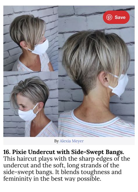 Edgy Pixie Hairstyles, Longer Pixie Haircut, Pixie Haircut For Round Faces, Edgy Pixie Haircuts, Pixie Cut With Undercut, Pixie Cut With Bangs, Short Hair Pixie Cuts, Short Hair Undercut, Blonde Pixie Haircut