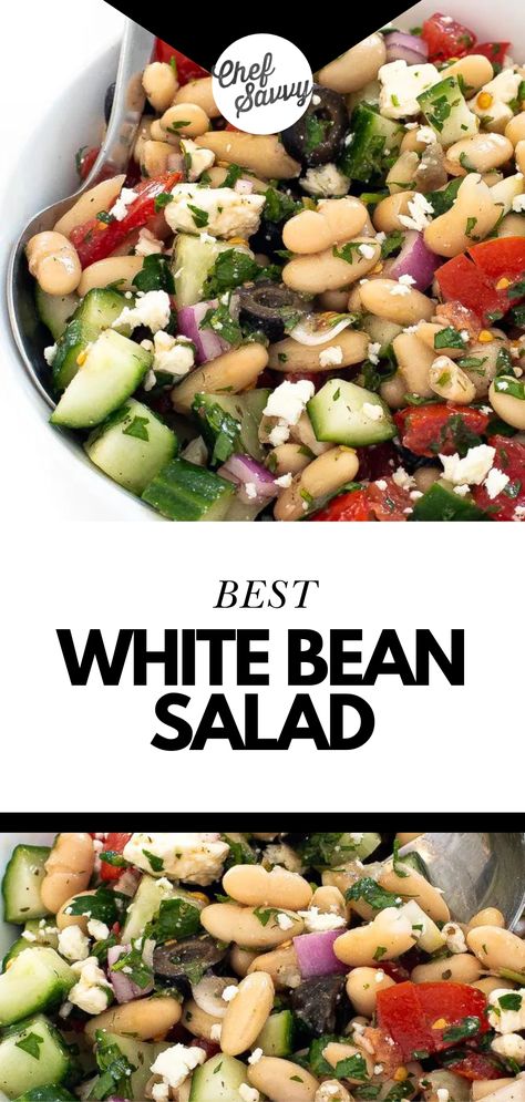 White Bean Salad Recipes, White Bean Recipes, Chef Savvy, Barbacoa Recipe, White Bean Salad, Pasta Side Dishes, Summer Side Dish, Bean Salad Recipes, Easter Dinner Recipes