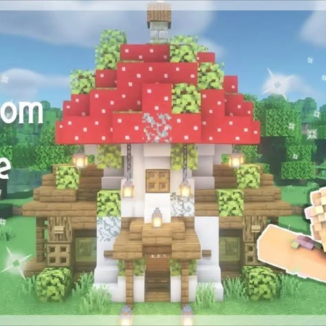 Are you searching for a build in Minecraft that gives you the maximum natural feel? Then try this Fairycore Mushroom House in Minecraft! It features a house that is built and designed like an overgrown mushroom. With a mixture of wood, this build gives you a vibe that it's cozy inside! The interior of this house is small, but it can still hold on to a storage area! So check it out now. Mushroom House In Minecraft, Fairycore House, Fairycore Mushroom, Minecraft Small House, Build In Minecraft, Minecraft Storage, Minecraft House Ideas, House In Minecraft, Minecraft House Plans