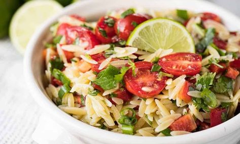 Cilantro Lime Orzo Pasta Salad Summer Picnic Recipes, The Best Macaroni Salad, Bowtie Pasta Salad, Cilantro Salad, Summer Picnic Food, Orzo Salad Recipes, Best Macaroni Salad, Picnic Recipes, Orzo Pasta Salad