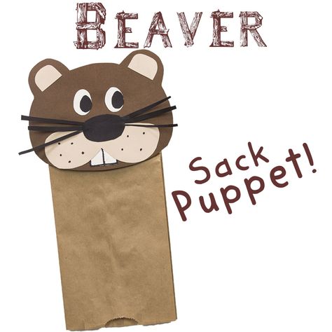 Make a Beaver Sack Puppet! Diy Puppets, Puppet Template, Beaver Scouts, Animals Crafts, Bag Puppet, Prek Crafts, Fun Diy Craft Projects, Paper Sack, Puppets For Kids