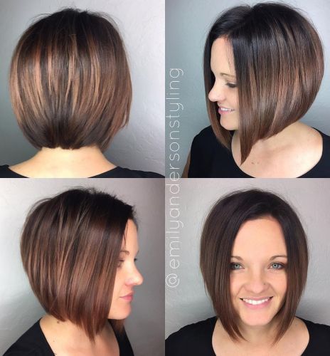 angled brunette bob Line Bob, A Line Haircut, A Line Bob, Stacked Haircuts, Short Bobs, Balayage Bob, Brunette Bob, Stacked Bob Haircut, Long Box Braids