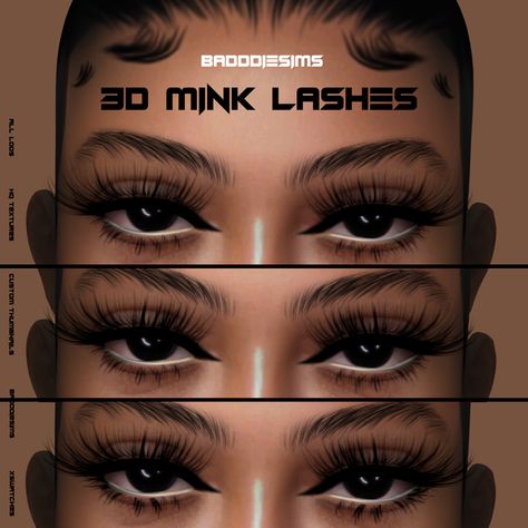 3D MINK LASHES L1 | BADDDIESIMS on Patreon Cc Urban Sims 4, Sims4 Shirts Cc, Sims 4 Perfume Cc, Sims 4 Cc Nose Piercing, Sims 4 Cc Skin Details Realistic, Sims Makeup, Cc Makeup, Sims 4 Nails, Mods Sims 4