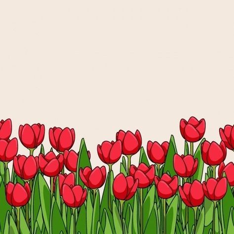 Aesthetic Tulip Drawing, Tulips Keyboard Wallpaper, Tulips Wallpaper Drawing, Tulips Drawing Aesthetic, Tulip Cartoon, Library Artwork, Spring Chalkboard, Cottagecore Flowers, Wallpaper Horizontal