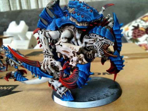 Carnafex, Nids, Red White And Blue, Tyranids Tyranid Carnifex, Tyranids Paint Scheme, Tyranids 40k, Warhammer Conversion, Warhammer Tyranids, Warhammer 40k Tyranids, Warhammer Tabletop, Warhammer Armies, 40k Tyranids