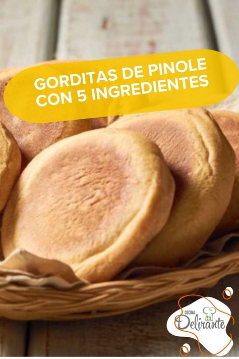 Prepara unas gorditas dulces de pinole para acompañar tu café. Este pan dulce mexicano, es sencillo y con solo 5 ingredientes. Butter Oil, World Recipes, Butter, Bread