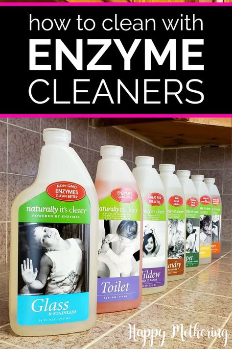 Enzyme cleaners are a non-toxic cleaning solution that is perfect for families! Learn about Naturally It’s Clean, enzyme-based cleaners that are safer to use around kids. Learn about a natural carpet cleaner, toilet cleaner, multipurpose cleaner, glass cleaner, floor cleaner, mildew cleaner and laundry stain remover. #ad #naturallyitsclean #enzymecleaners #naturalcleaners #enzymes #homemaking #housekeeping #cleaning #cleaningproducts Natural Carpet Cleaner, Arm And Hammer Super Washing Soda, Diy Floor Cleaner, Enzyme Cleaner, Laundry Stain Remover, Toxic Cleaning Products, Natural Carpet, Laundry Stains, Cleaner Recipes