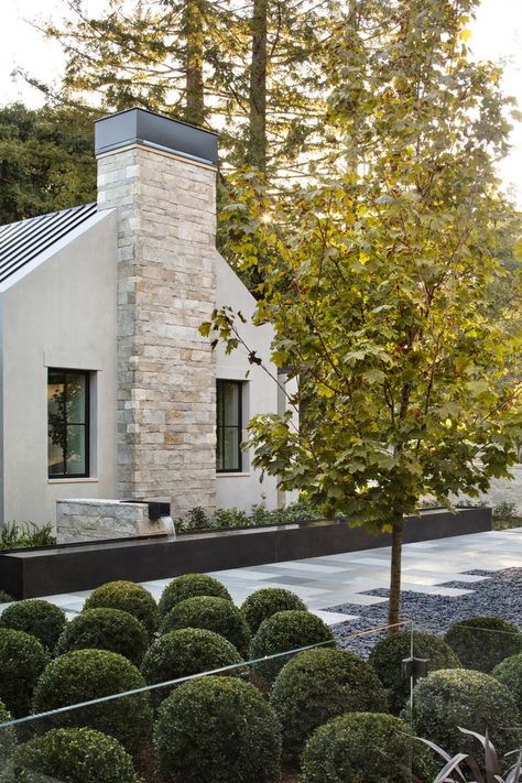 Metal chimney cap Stone Chimney, Chimney Cap, European Architecture, Modern Farmhouse Exterior, Mediterranean Homes, Farmhouse Exterior, California Homes, Architectural Inspiration, Modern House Exterior