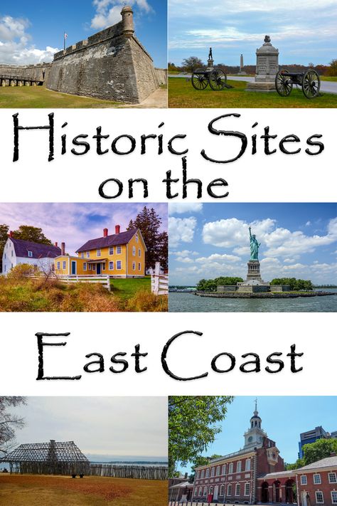 The East Coast is full of sites from early US history. There are so many interesting and unique sites that it can be hard to choose which to visit first. These are some of the more important and unique historic sites on the East Coast that you really shouldn't miss. #TBIN Historic Sites In The Us, Best Historical Places To Visit In The Us, Historic Places To Visit United States, Historical East Coast Road Trip, New England Historical Sites, Places To Visit On The East Coast, American History Road Trip, Historical Vacations, East Coast Vacation Ideas