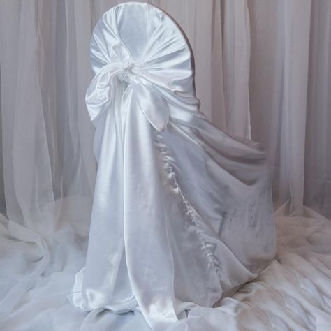 White Universal Satin Chair Covers Renewing Vows, Chair Covers Slipcover, Folding Chair Covers, Banquet Chair Covers, Chair Bows, Party Chairs, Spandex Chair Covers, Chair Covers Wedding, Chair Slipcovers