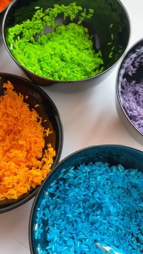 playroom.ke on Instagram: 🌈 RAINBOW RICE 🌈 Probably my favourite sensory base ever! I just made a new batch yesterday and thought I’d share the very simple recipe.… Kesha Rainbow, Rainbow Rice, Play Ideas, Simple Recipe, Sensory Play, My Favourite, Easy Meals, Rice, Rainbow